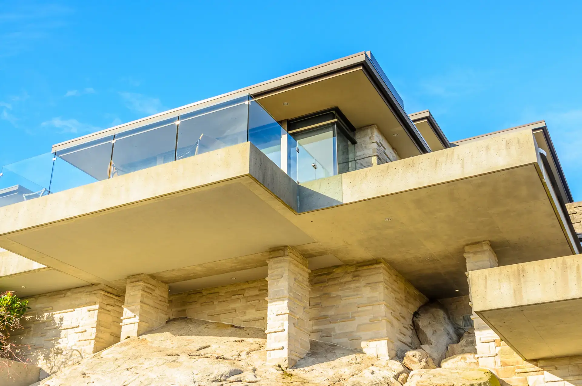 Modern Home Architecture With Stone And Glass 2026 03 26 11 37 15 Utc